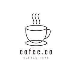 coffee mug minimal ceramic concept coffee shop logo design vector graphic illustration