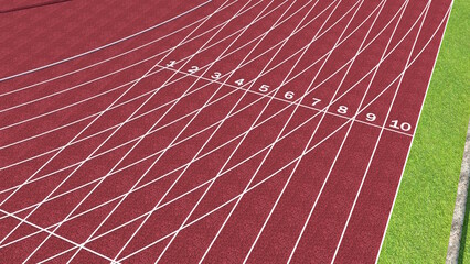 テレビ会議背景用 ZOOM会議背景用 CG 陸上競技トラック 陸上競技グラウンド 陸上競技場 トラック スタジアム for using in video conference and as a zoom background.	
