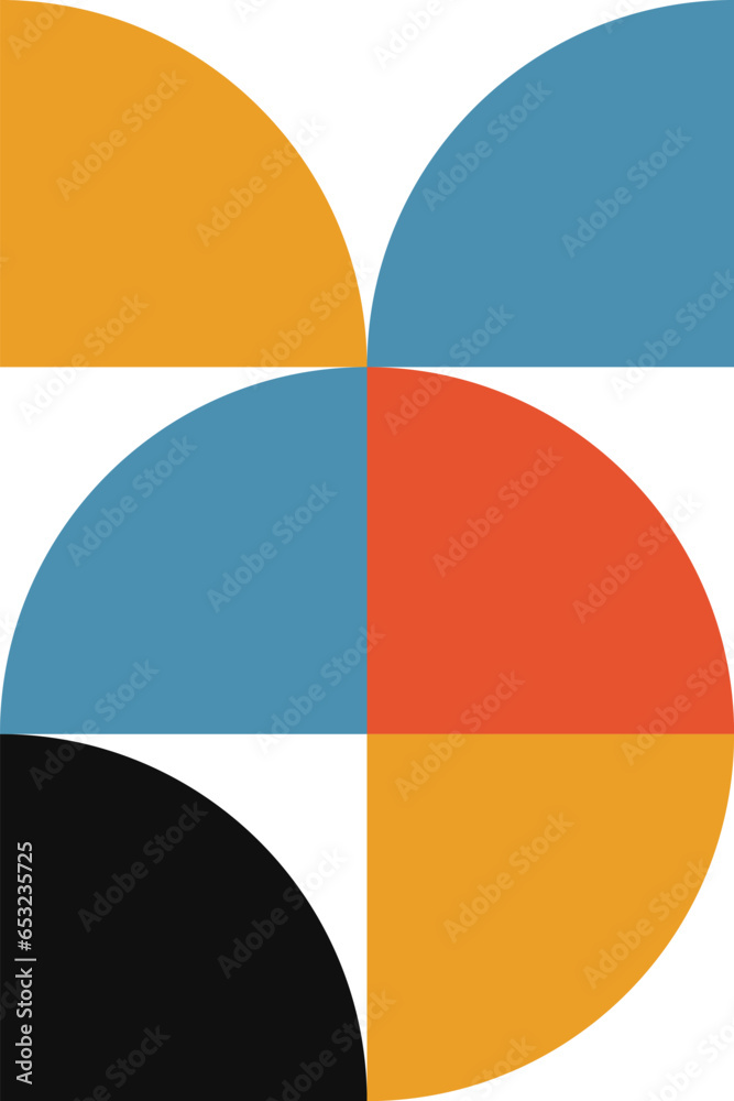 Aufkleber abstract geometric minimalist artwork. vector illustration made of simple shapes like circle, square