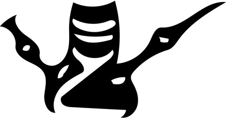 Ninja vector logo illustration in black and white, japanese martial arts