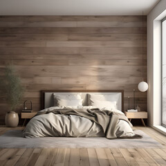 Bedroom interior mockup, bedroom interior wall mockup, craftsman style bedroom mockup, empty wall mockup