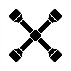 cross wrench icon vector icon. linear style sign for use web design and mobile apps, vector illustration on white background