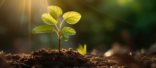 Money growth in a garden concept fostering business and farming success