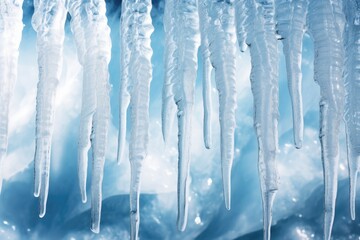 icicles in cold winter landscape