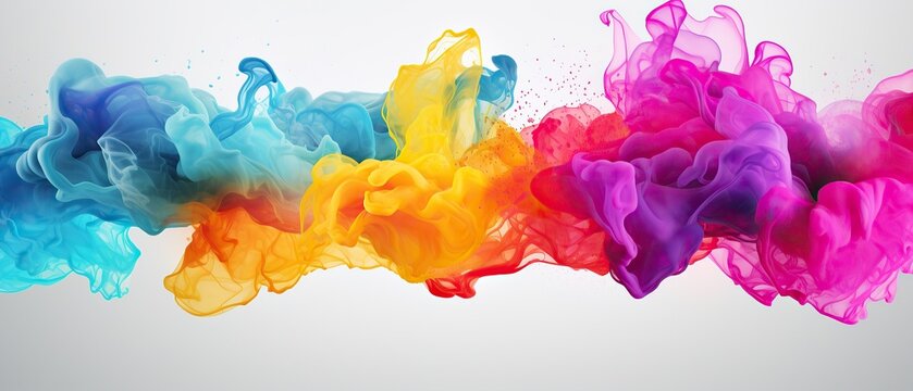 colorful watercolor mixed liquid splashing in water banner background, Generative AI