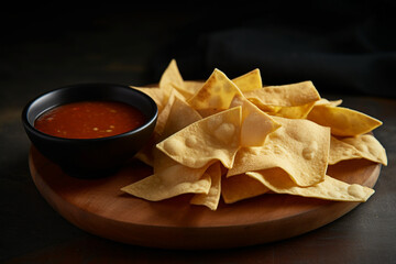 Tortilla chips with dipping sauce generative AI
