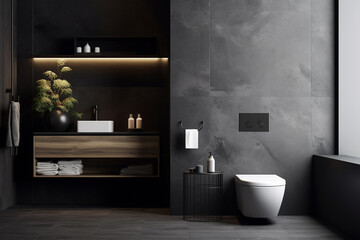 Modern interior toilet for home or apartment.