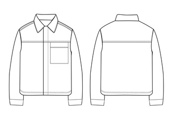 men long sleeve with pocket shirt fashion vector