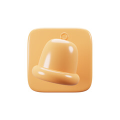 Obraz premium 3d rendering notification icon. Mobile phone user interface icon concept