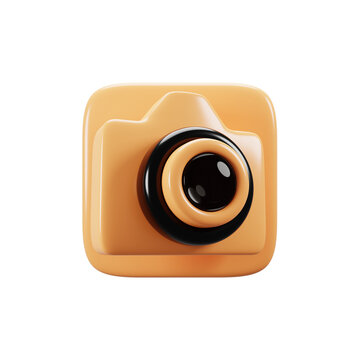 3d rendering camera icon. Mobile phone user interface icon concept