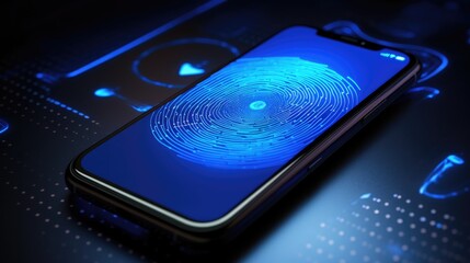 cybersecurity of personal data safety, mobile smartphone using biometric finger print and Two-factor authentication app login, Generative AI