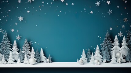 Minimalist Christmas: Elegant Postcard Background with Simplistic Tree Design in 8K created with generative ai technology
