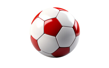 Red Soccer Ball on Transparent Background