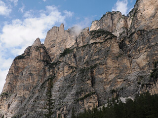 monte croce cross mountain in dolomites badia valley panorama landscape
