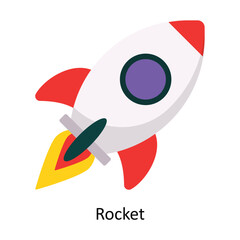 Rocket vector Flat Icon Design illustration. Symbol on White background EPS 10 File 