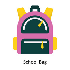 School Bag vector Flat Icon Design illustration. Symbol on White background EPS 10 File 