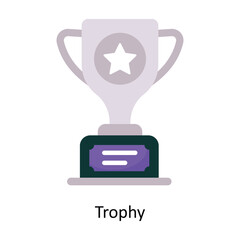 Trophy vector Flat Icon Design illustration. Symbol on White background EPS 10 File 