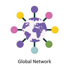 Global Network vector Flat Icon Design illustration. Symbol on White background EPS 10 File 