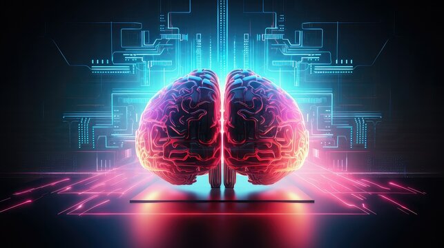 technology human brain electronic illustration digital artificial, mind ai, computer information technology human brain electronic