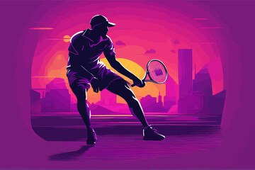 Smashing Neon Punk Modern Tennis Player Design - Men or Boys Tournament, created with Generative AI technology