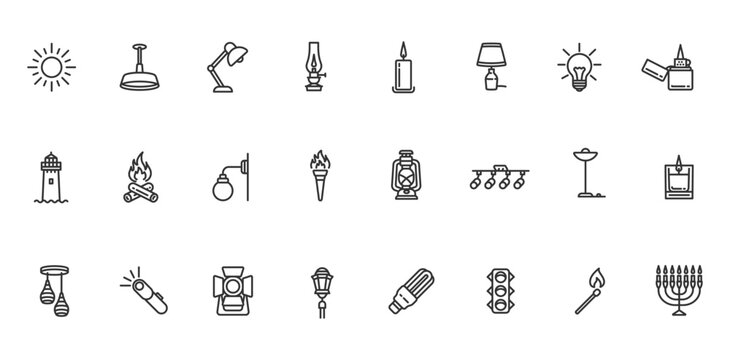 Lights icon set.
