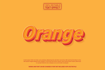 Editable text effect Orange 3d cartoon template stlye modren premium vector	
