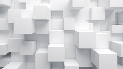 Random shifted white cube boxes block background wallpaper. 