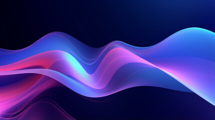 Abstract blue and purple liquid wavy shapes futuristic banner. Glowing retro waves background.