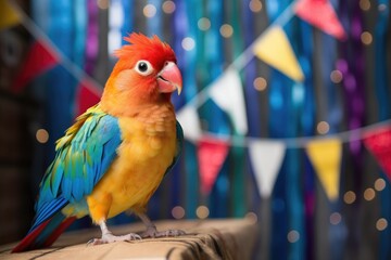 bird perched on the adoption day banner