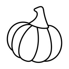 Vector linear pumpkin icon, black outline. Vector line icon for pumpkin