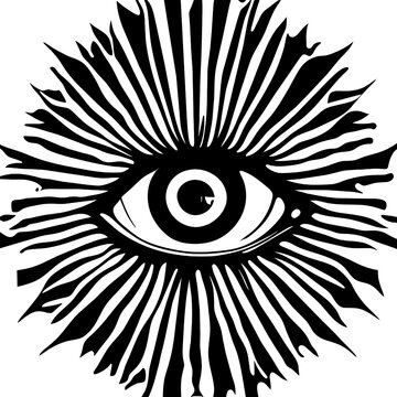 Eye. Psychedelic Vector Illustration ready for vinyl cutting.