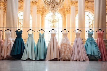 A dress boutique with a selection of elegant evening dresses that exude purity, elegance and romance for the lady.