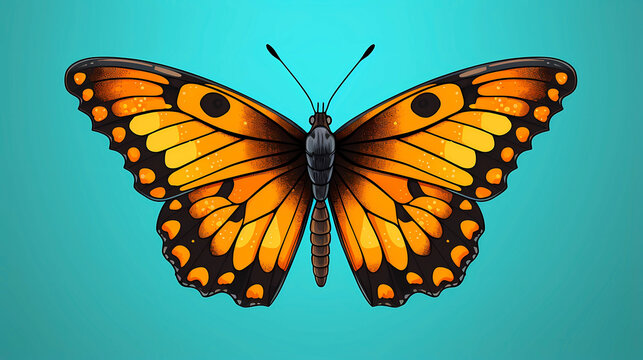 Hand drawn cartoon beautiful butterfly illustration
