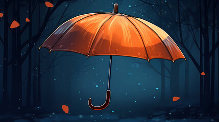 Hand drawn cartoon umbrella illustration
