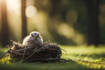 bird nest with egg