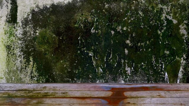 A water was dripping  on the cover oa the air conditioner, environment concept.