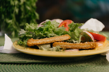 breaded of chickpeas vegan food