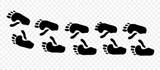 Monkey tracks. Vector illustration on checkered background.  © Loya.art