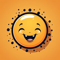  Smiling emoticon with double smile