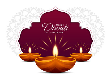 Happy diwali celebration background. Hindu festival of lights celebration design. Festive diwali card. Vector illustration - obrazy, fototapety, plakaty