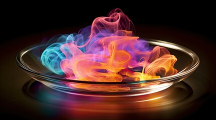 Colorful Fire in a Glass Bowl