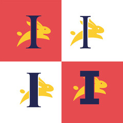  Initials Logo Design Alphabet Letter I I Rabbit Logo Design Concept