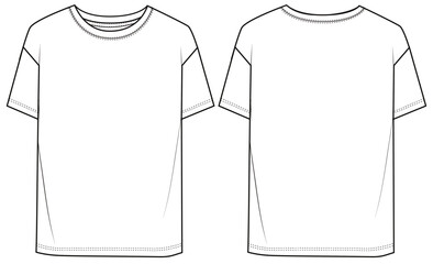 women crew neck, short sleeve oversize basic tshirt fashion vector