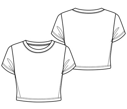 women and girl short sleeve,basict shirt design template,fashion vector