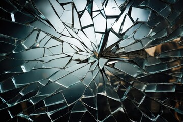 cracked mirror with visible shards