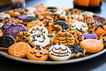 decorated halloween cookies ready for a baking contest
