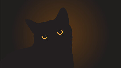black cat vector design on black background