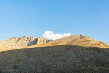 Scenic views of Medetsiz tepe (3524 m), which is the highest peak of Bolkar mountain, which is a...