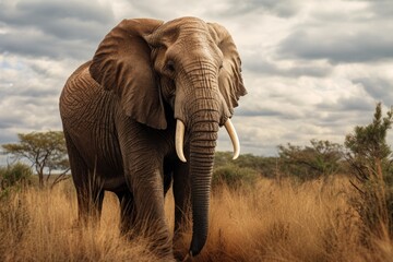 elephant with thick skin in the savannah