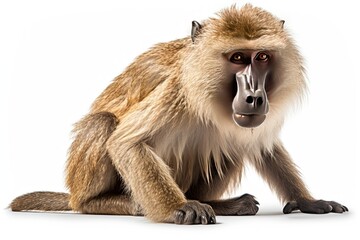 Baboon isolated on white background